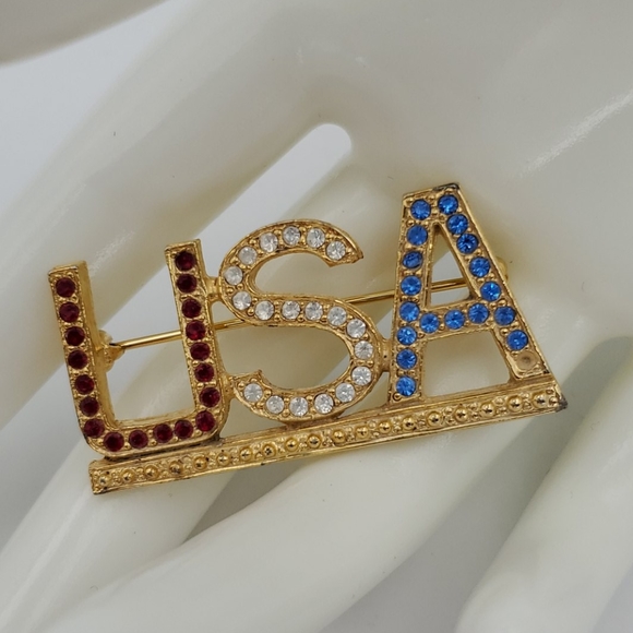 Vintage | Jewelry | Vintage Usa Rhinestone Brooch | Poshmark